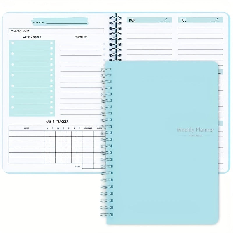 Spiral Coil A5 Undated Daily Weekly Planner 52 Pages