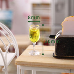 5pcs 1:12 Scale Cocktail Glasses Yellow Plastic Dollhouse Accessories