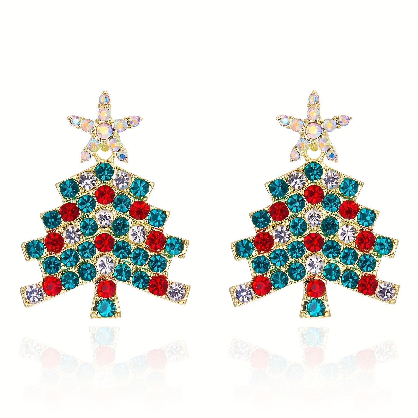 Christmas Tree Stud Earrings Woman Girl Holiday Gift