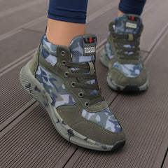 Women's Camo Print Lace Up High Top Sneakers