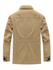 Men's Retro Cotton Jacket Windproof Coat for Autumn and Winter