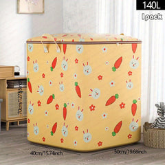 Pattern Storage Box Zipper Dustproof Organizer Foldable Clothes Container