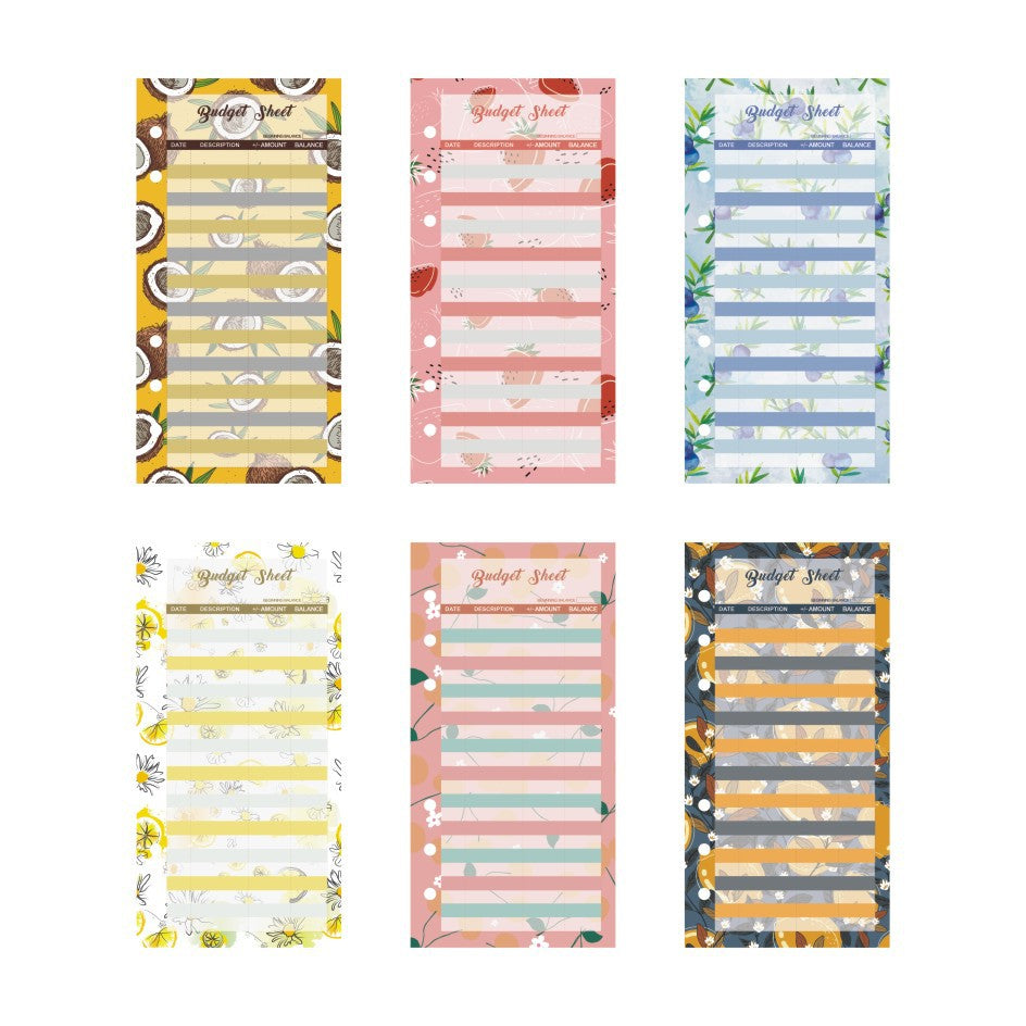 12pcs A6 Spending Tracker Budget Sheets