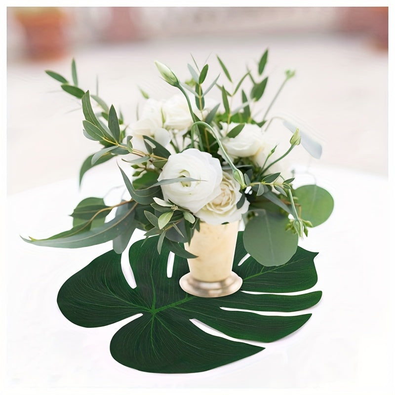 Tropical Palm Leaf Plants Hawaii Jungle Party Table Decor