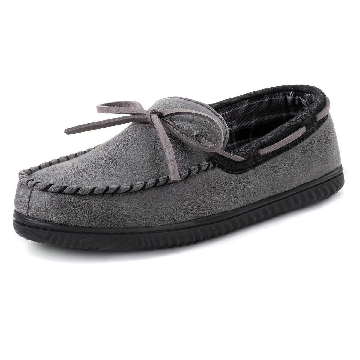 Men's Warm Fleece Lining Non Slip Slippers Comfortable Rubber Sole