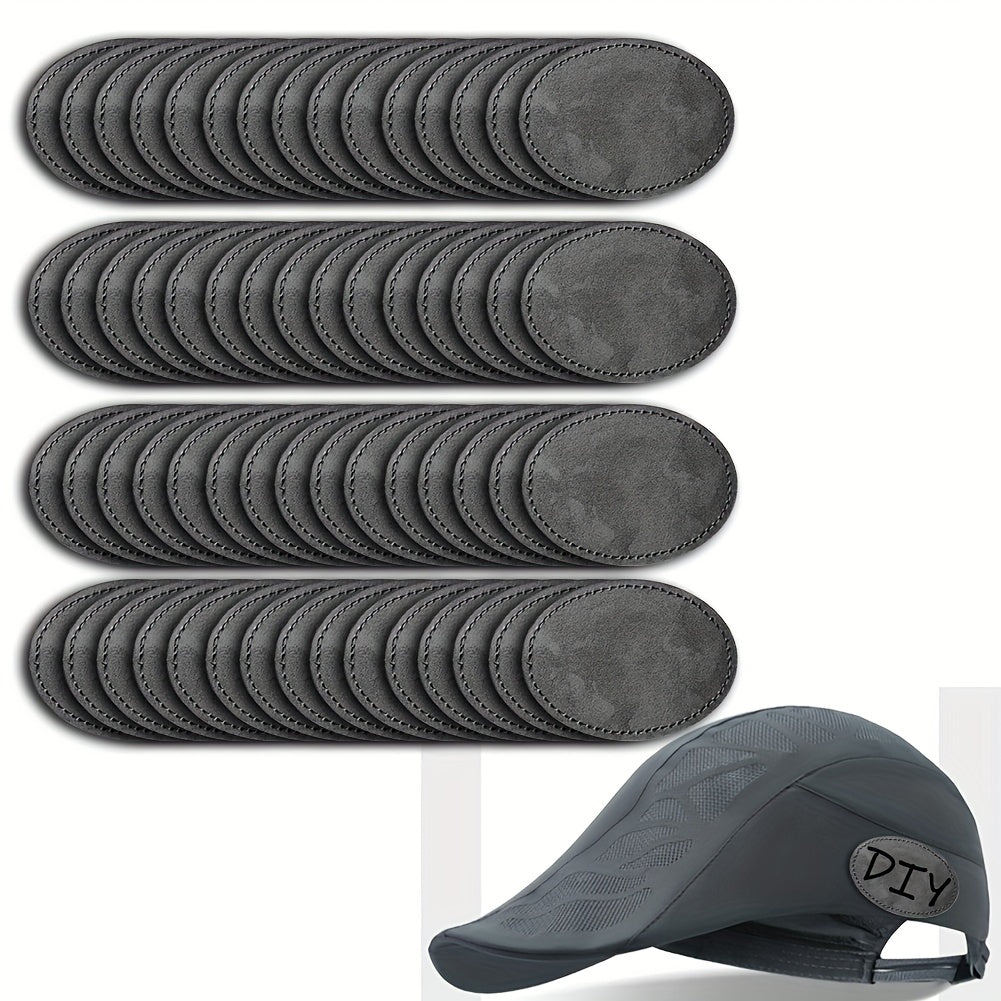 60pcs Adhesive Leather Patches Trucker Hat Iron On DIY Crafts Clothing Jacket