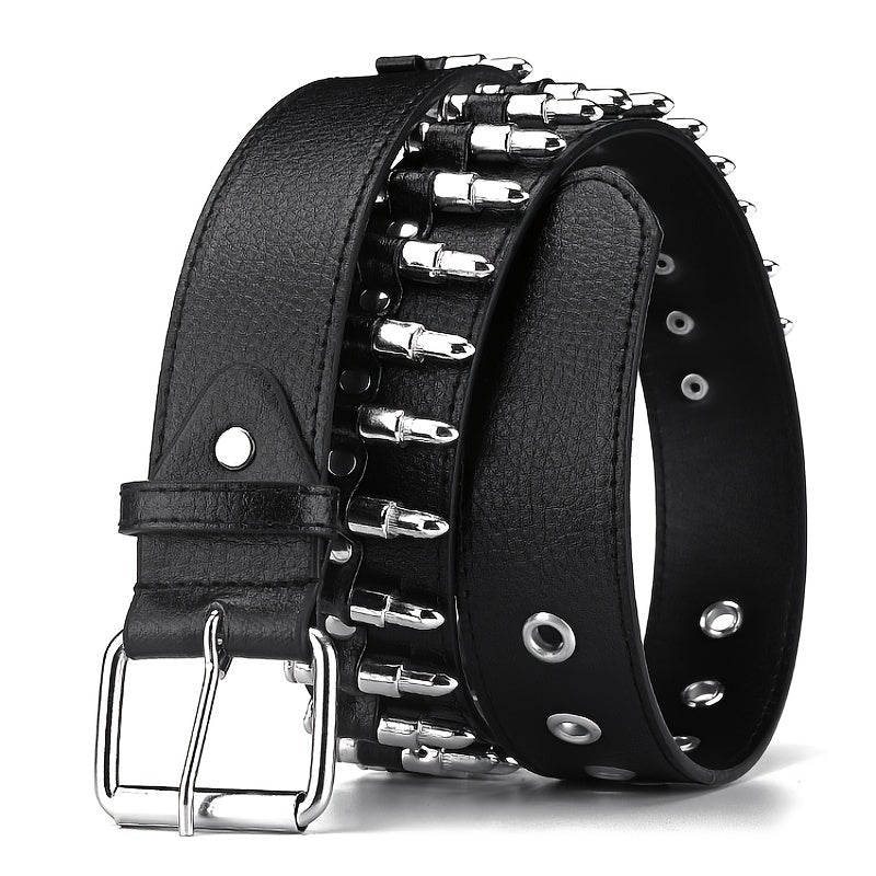 Rivet Bullet Belt Men's Punk Style Clothing Accessory