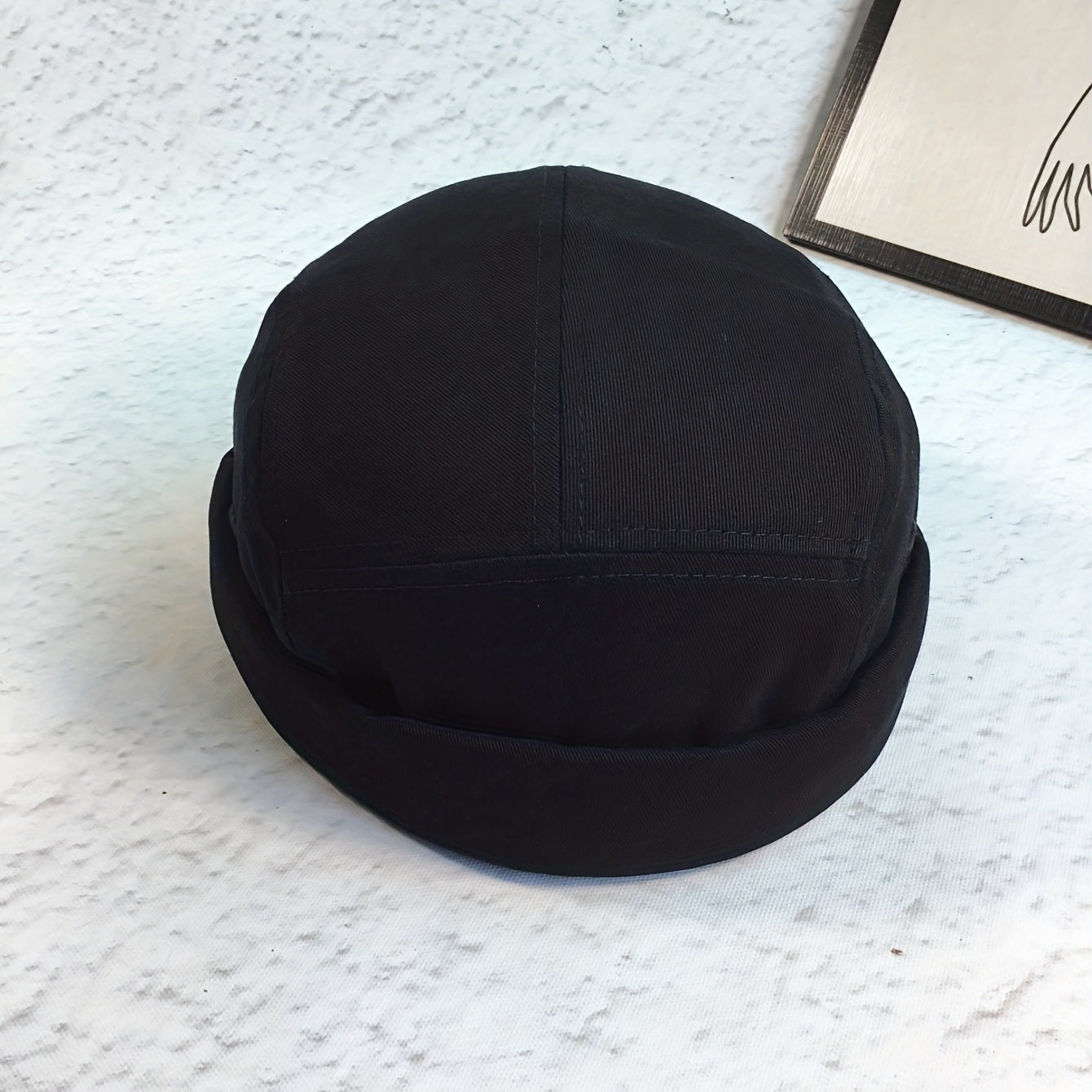 Men's Embroidery Letter Landlord Beanie Hat Japanese Hip Hop - Black