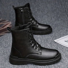 Men's Combat Boots Lace up Walking Shoes