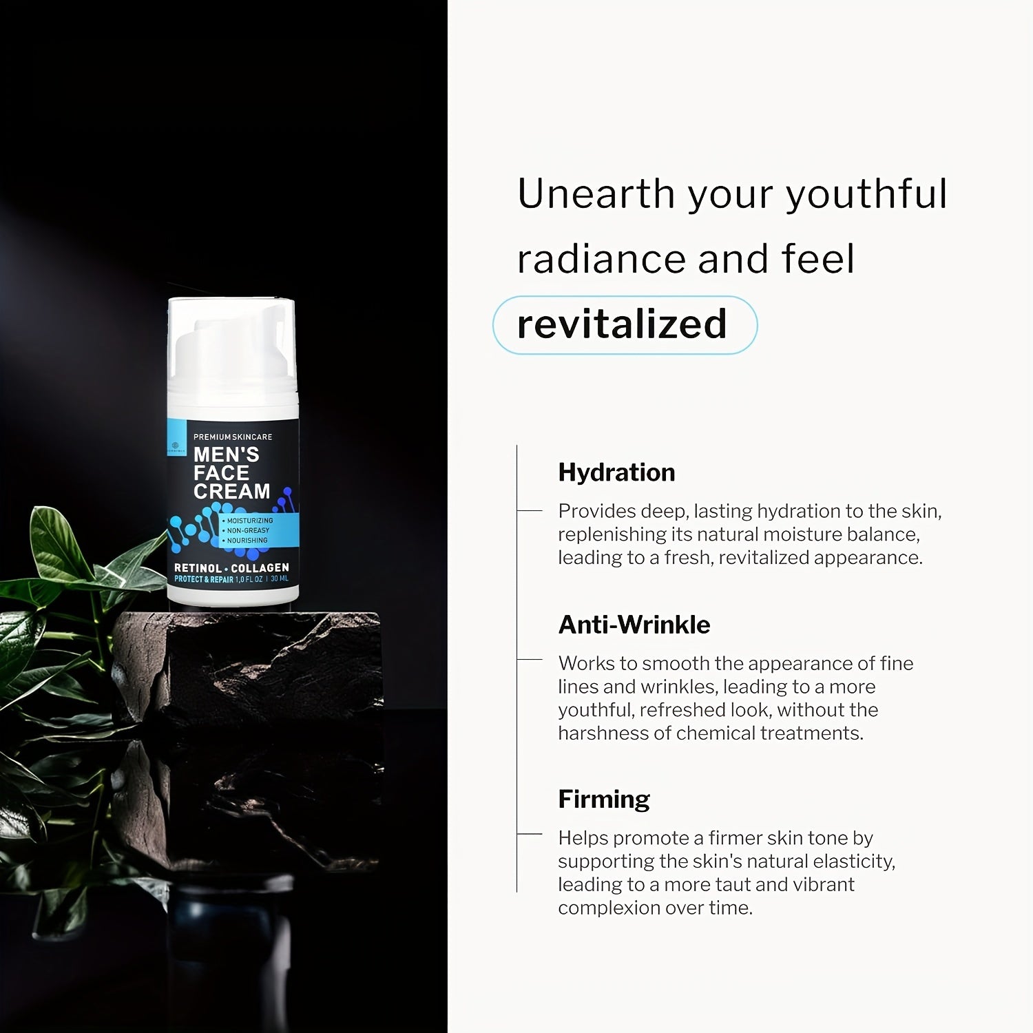 30ml Men's Face Cream & Night Moisturizer Anti-Aging Wrinkle Skin Care