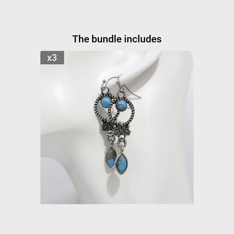 Vintage Turquoise Earrings Women Girls Party Jewelry