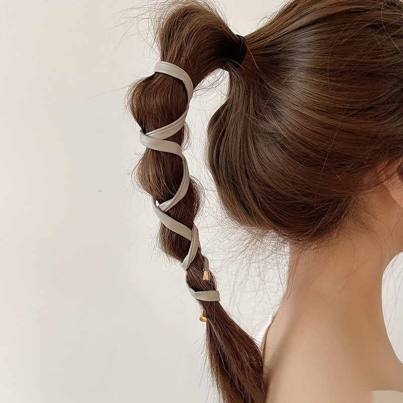 1pc PU Leather Hair Tie Wire Ponytail Hair Decoration