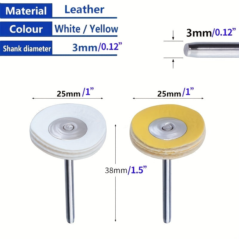 10pcs Leather Buffing Wheel 3x25mm Polishing Grinding Disc Rotary Tool