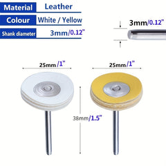 10pcs Leather Buffing Wheel 3x25mm Polishing Grinding Disc Rotary Tool