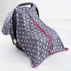 Gray Arrow Print Car Seat Sunshade Cover for Girls