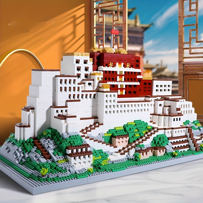 Buddha Palace Building Blocks Set, Mixed Colors ABS Material, Home Decoration
