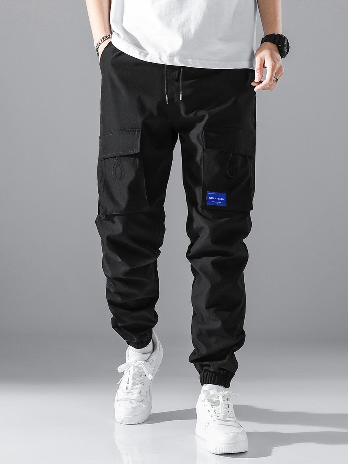 Men's Casual Cargo Pants with Flap Pocket