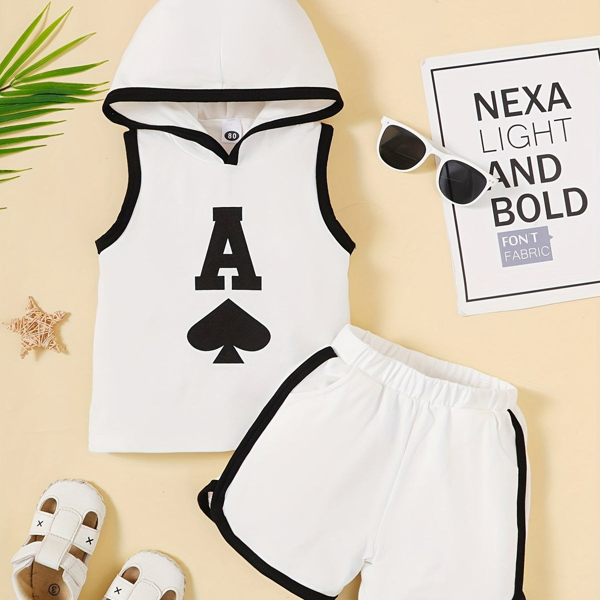 Boys Ace Of Spades Casual Outfit Hooded Tank Top & Shorts