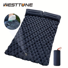 Camping Double Inflatable Mattress with Built-in Pillow