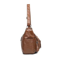 Decor Crossbody Bag Women's PU Leather Shoulder Bag Large Capacity Purse
