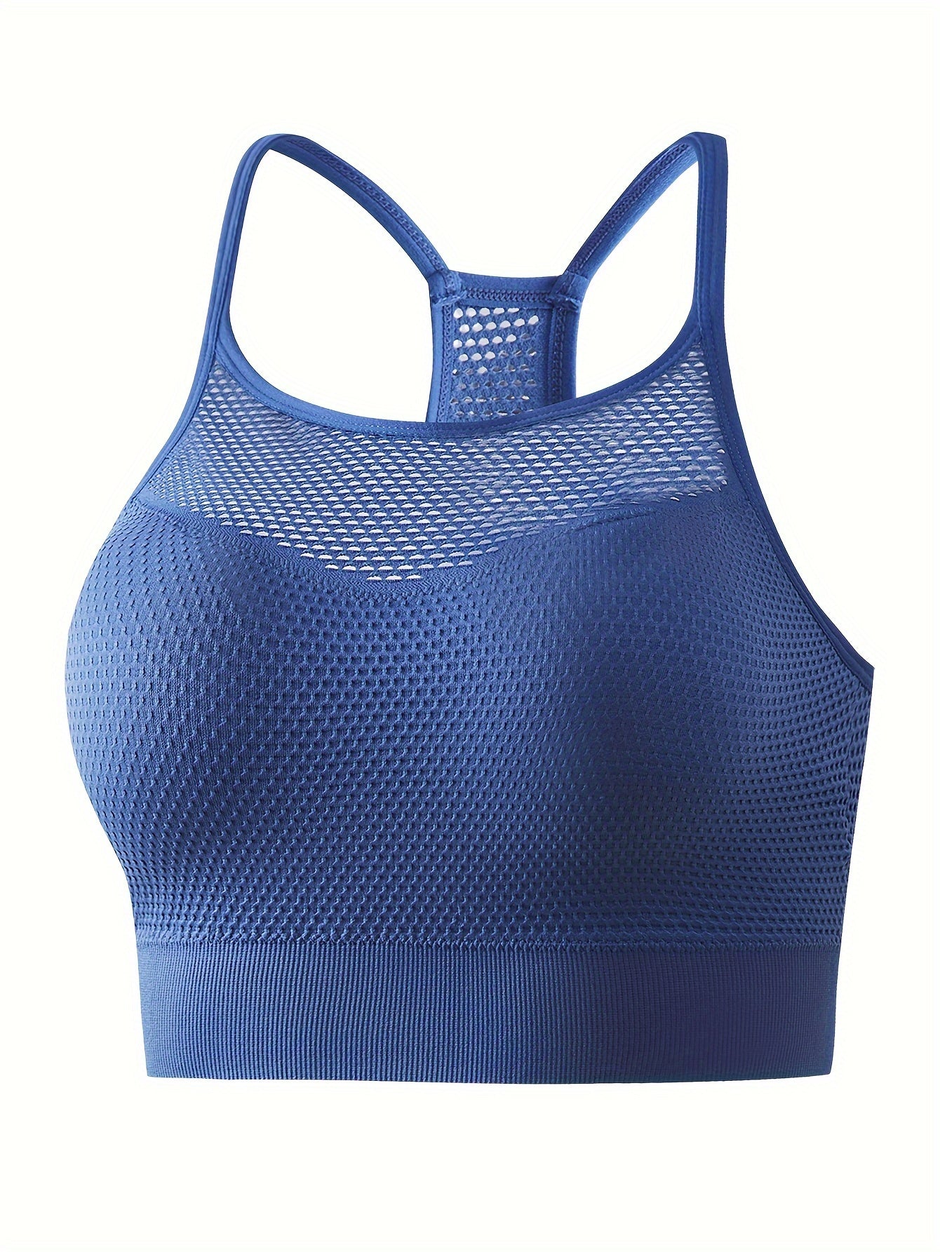  Sports Bra Women's Plus Hole Mesh Racer Back Shockproof Padded