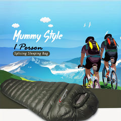 Double Layer Down Sleeping Bag for Winter Camping