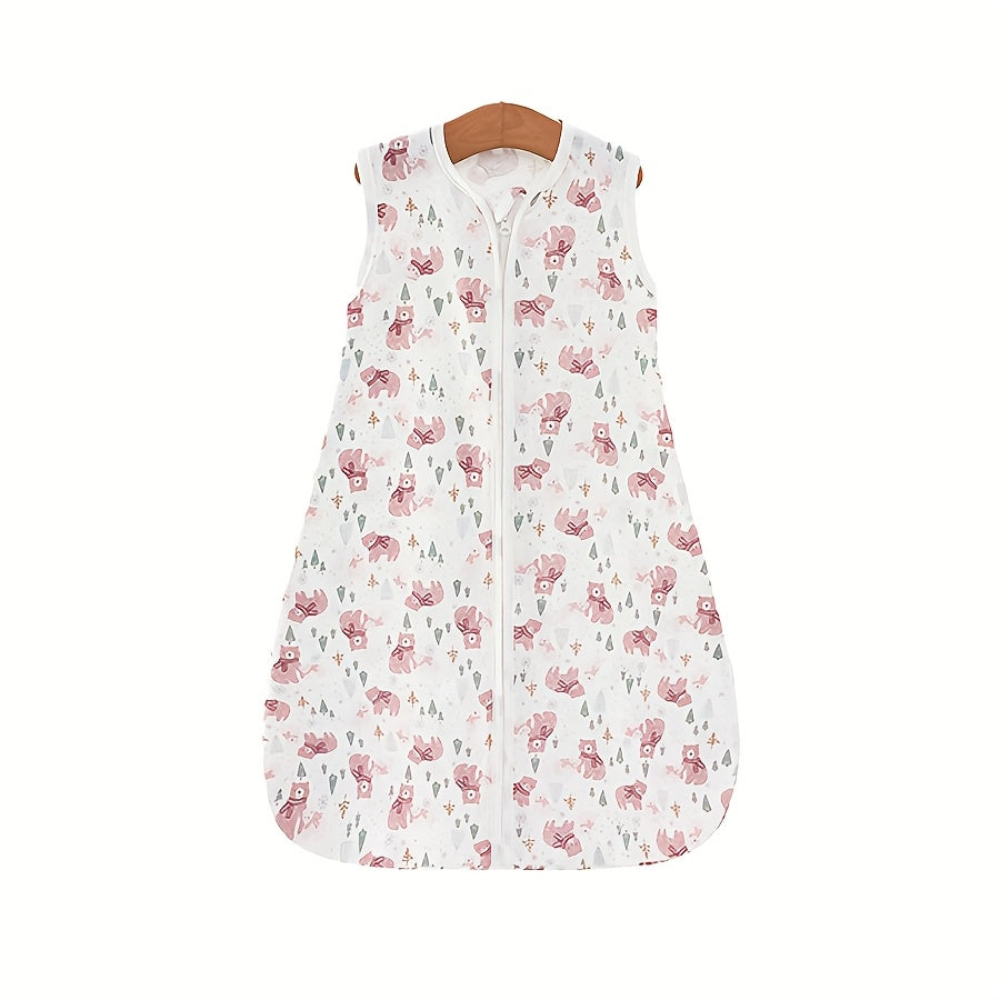 Kids Wrap Towel Soft Knitted Fabric Floral Animal Prints Double Zipper Loose Fit