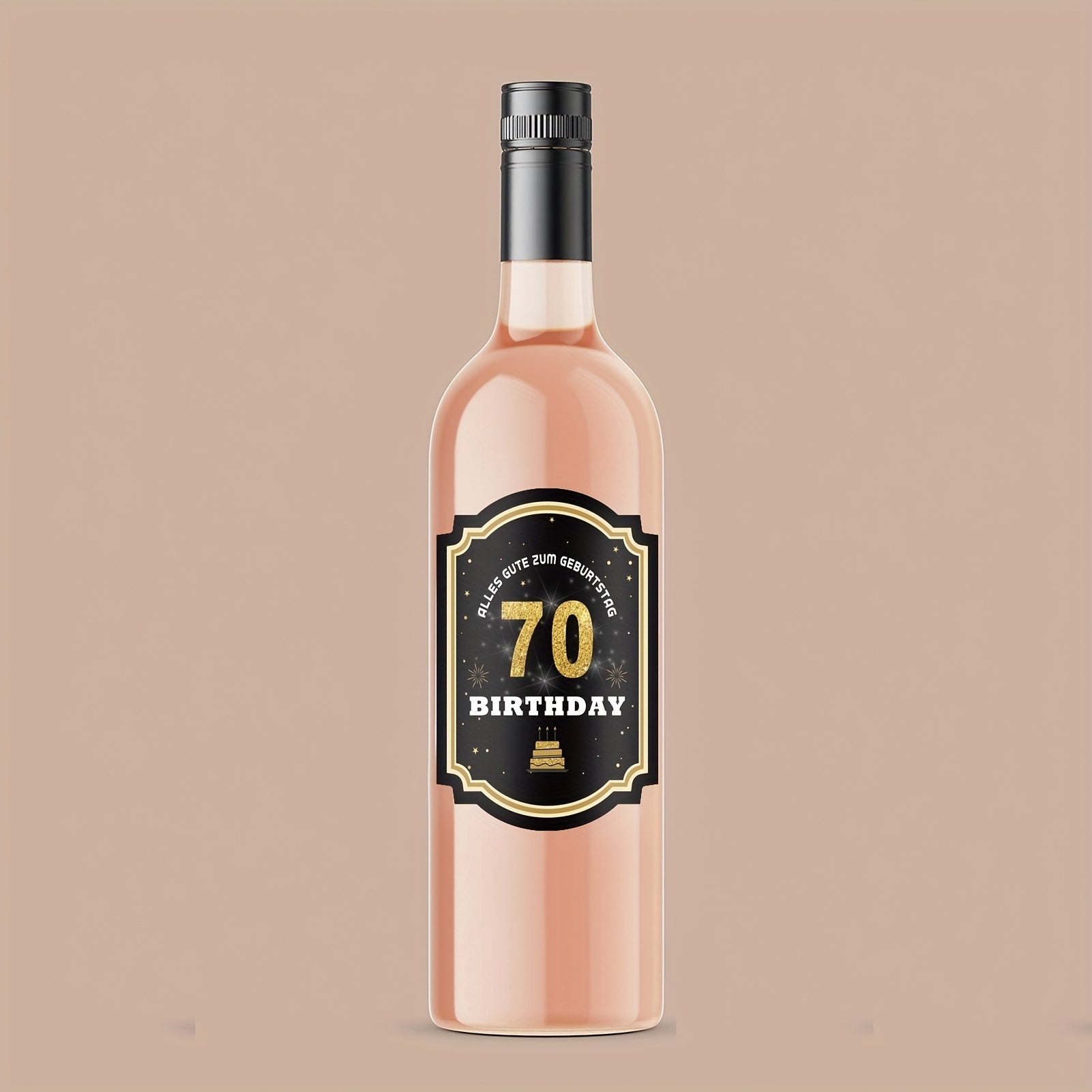 70th Birthday Bottle Labels for Champagne and Sparkling Wine