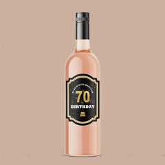 70th Birthday Bottle Labels for Champagne and Sparkling Wine