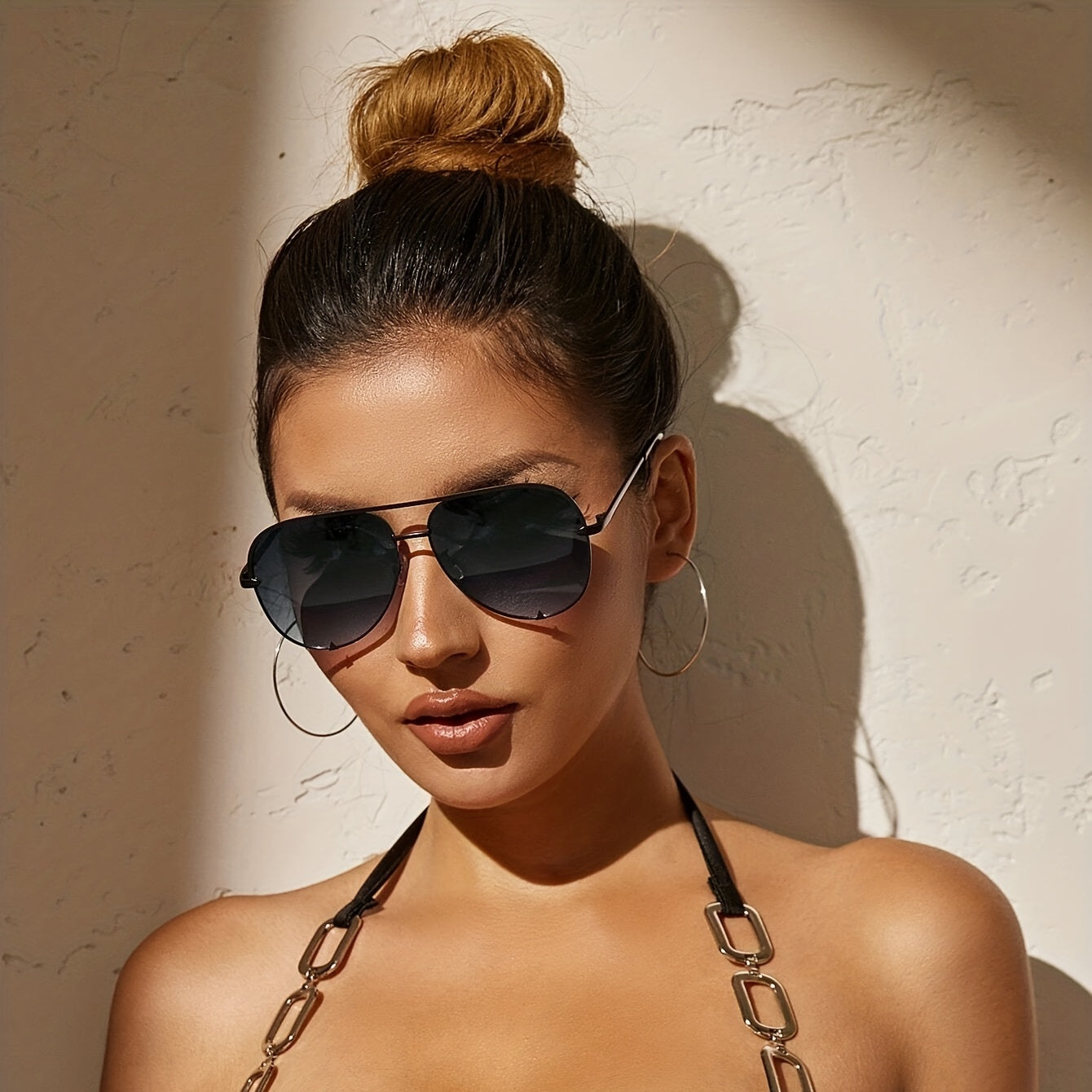 Aviator Sunglasses Gradient Lens Metal Frame UV400