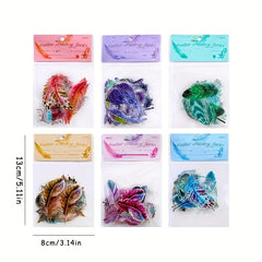 40pcs Pvc Hand Account Sticker Feather Scrapbook Material