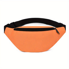 Lightweight Zipper Waist Bag Dacron Textured Fanny Pack