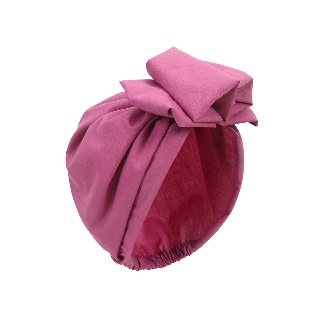 Pleated Bow Decor Turban Cap for Women