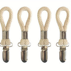 4pcs Woven Cotton Rope Loop Towel Clip Bathroom Towel Hangers