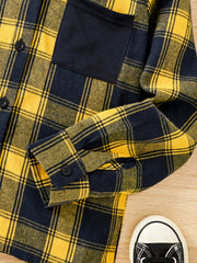 Boys Plaid Hooded Shirt Spring Autumn Kids Clothes