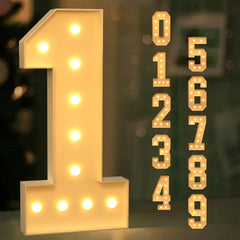 LED Number String Lights 0-9, 48in, 121 Luminous, Party Decoration