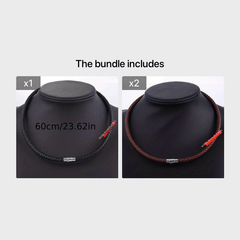 Braided Leather Cord Necklace with Magnet Clasp