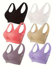 6 Pack Plus Size Sports Bra Set for Women