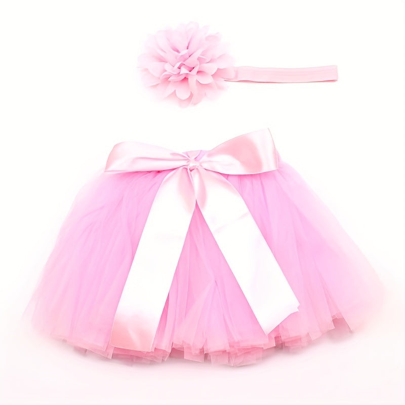 2Pcs Newborn Puffy Skirt Kids Photography Costume Baby Rabbit Rabbit Skirt