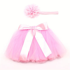 2Pcs Newborn Puffy Skirt Kids Photography Costume Baby Rabbit Rabbit Skirt
