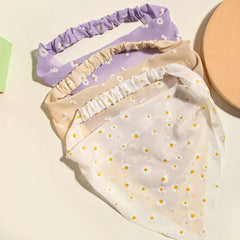 Daisy Print Headband Chiffon Scarf Hair Accessories