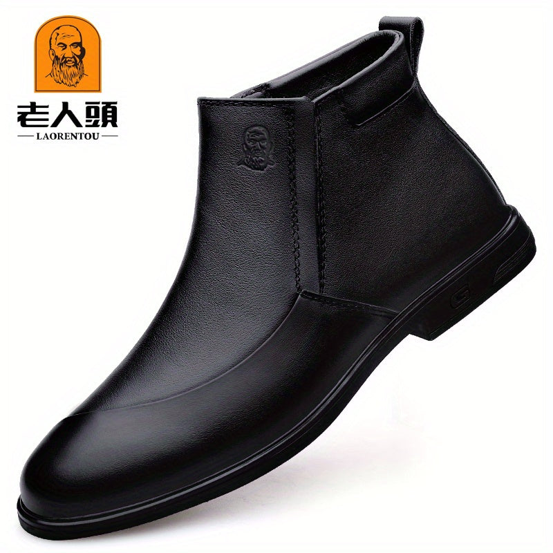 Men's Ankle Boots Side Zip Casual Walking Shoes w/ Pull Tabs