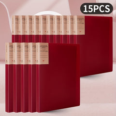15pcs Red A4 Size Transparent Insert Layer Information Book