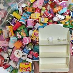 Dollhouse Furniture Mini Shelves and 20 Items