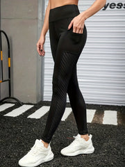 Mesh Stitching Leggings Sports Fitness Yoga Running Trousers