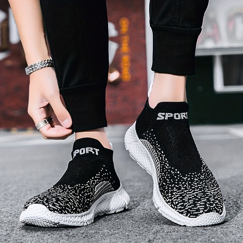 Men's Knitted Slip On Casual Shoes Breathable Lightweight Sock Shoes