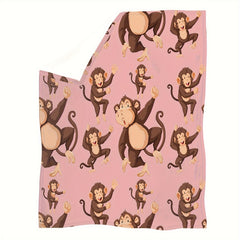 Little Monkey Digital Printed Blanket for Home & Camping