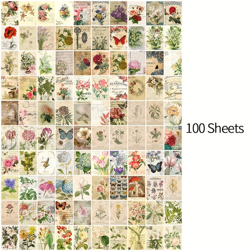 100 Pcs Mini Retro Tent Paper DIY Scrapbook Material