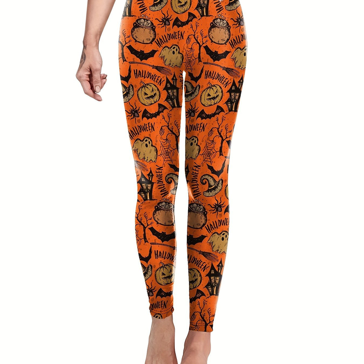 Halloween Print Leggings Women's Clothing