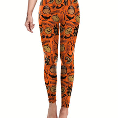 Halloween Print Leggings Women's Clothing